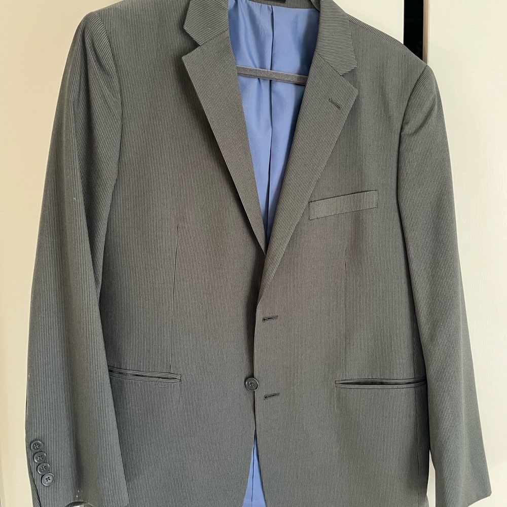 Men's Gray Pinstripe Blazer